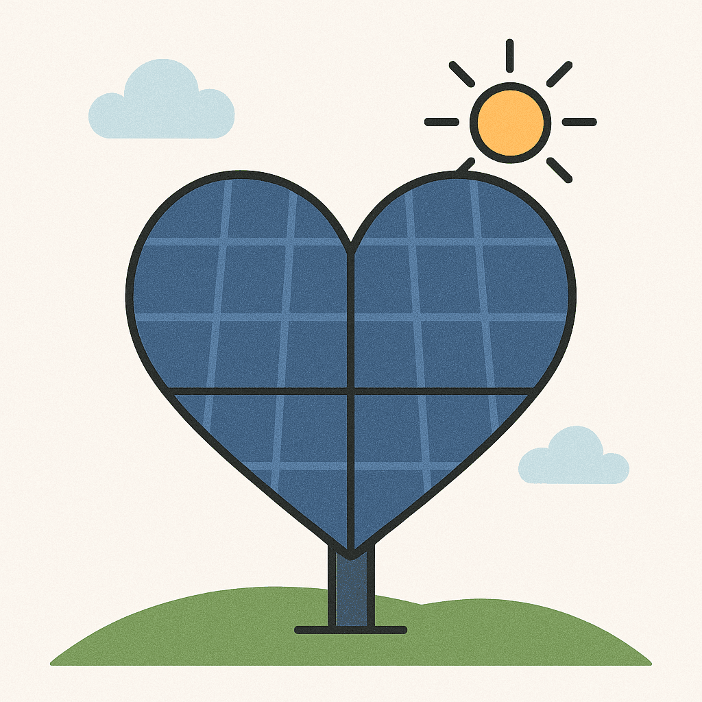 Solarplatte in Herzform